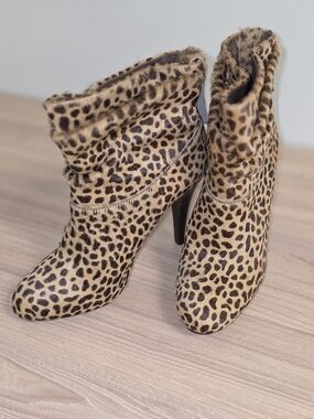Paolo Iantorno Leopard-Print Hair On Hide High Heel Ankle Booties - Brown